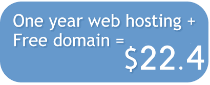 Hosting + Free Domain = $9.24